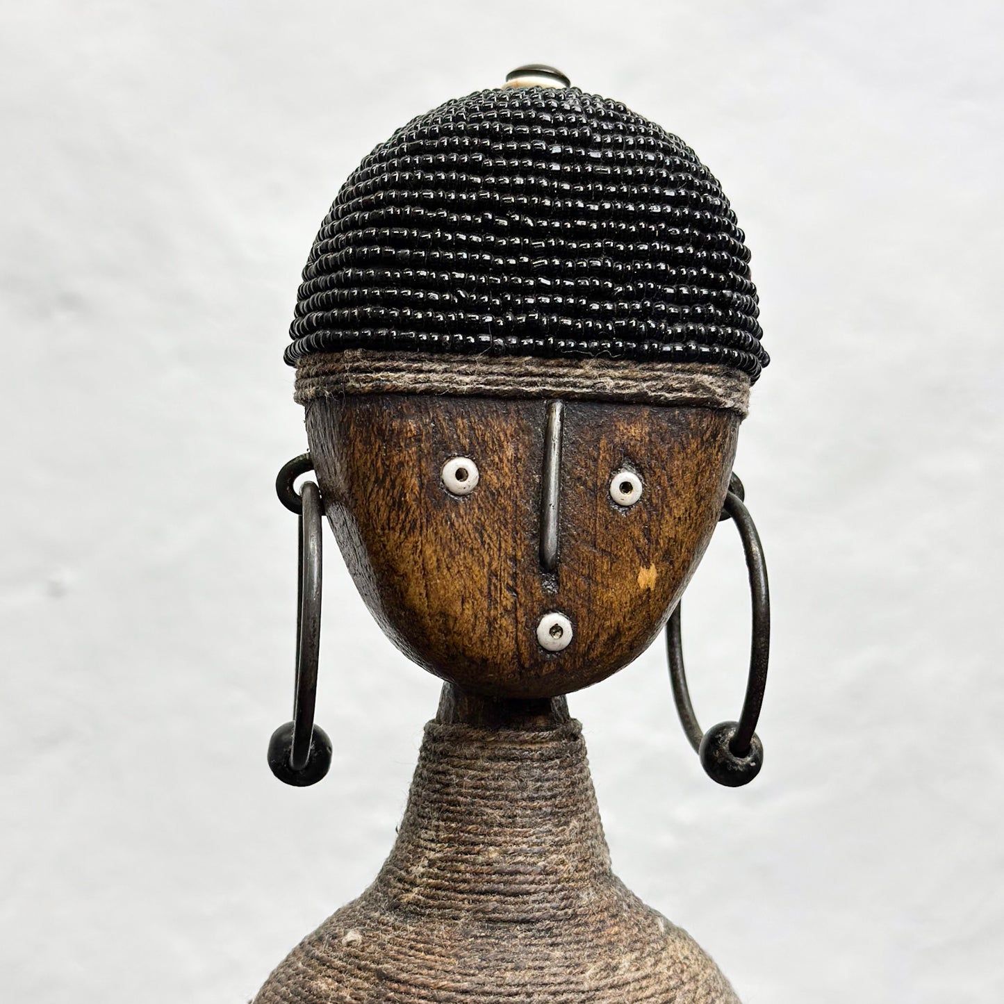 Black Beaded Namji Doll with Trade Bead Belt - Cameroon