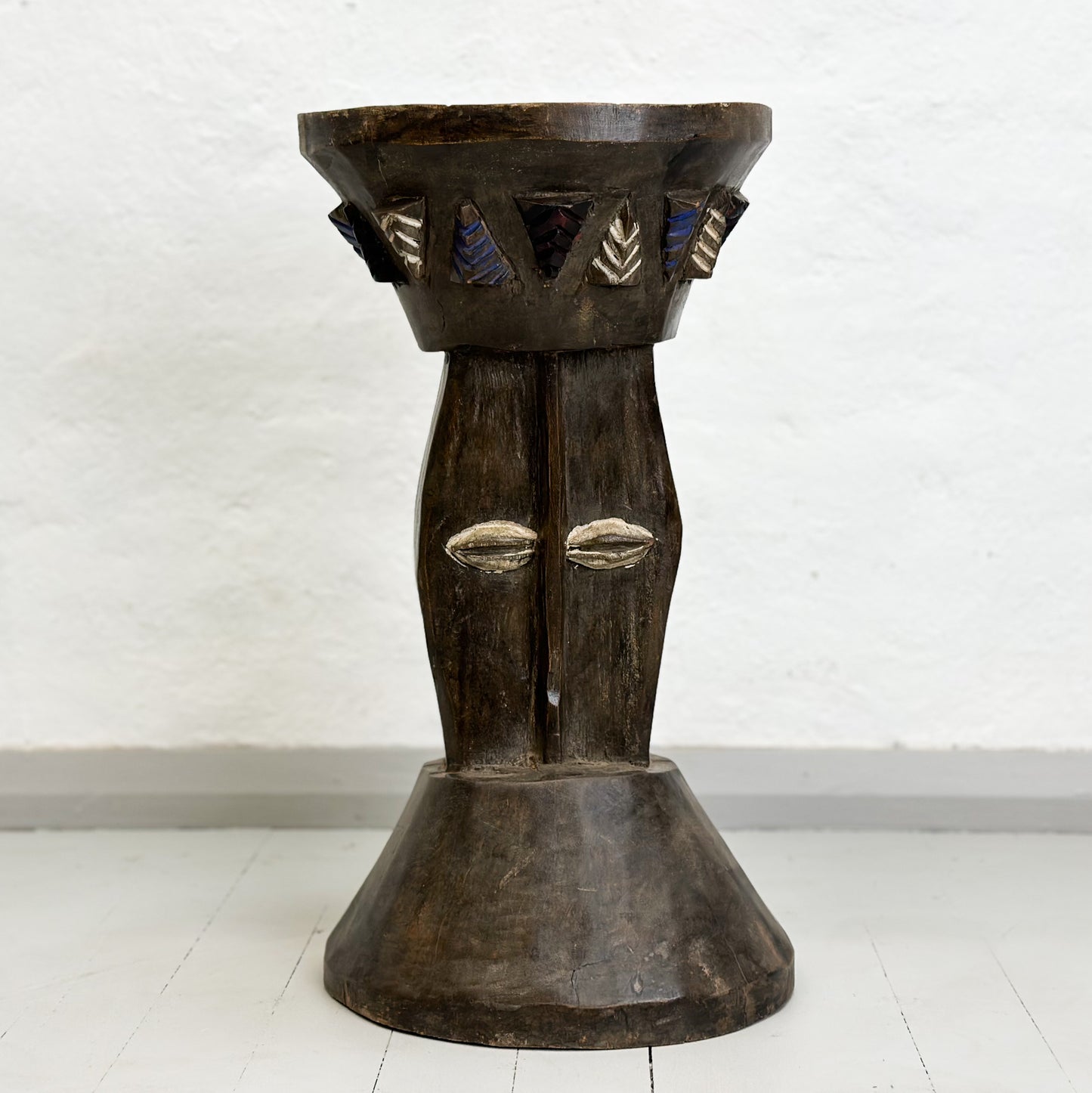 Vintage Baule Stool with Face - Ivory Coast