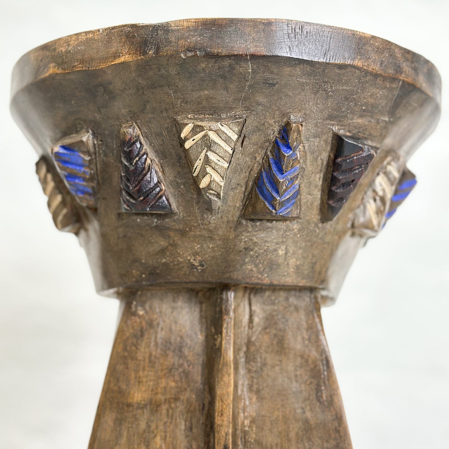 Vintage Baule Stool with Face - Ivory Coast