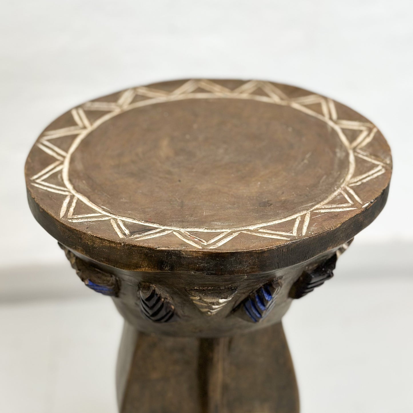 Vintage Baule Stool with Face - Ivory Coast