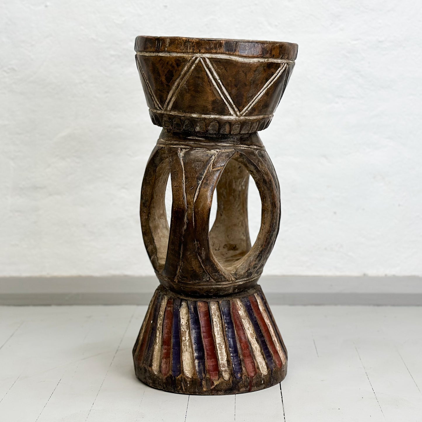 Vintage Baule Stool with Hollow - Ivory Coast