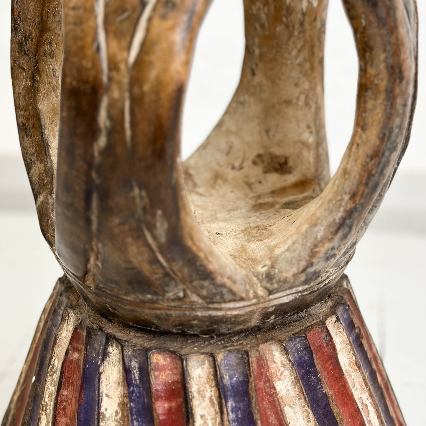 Vintage Baule Stool with Hollow - Ivory Coast