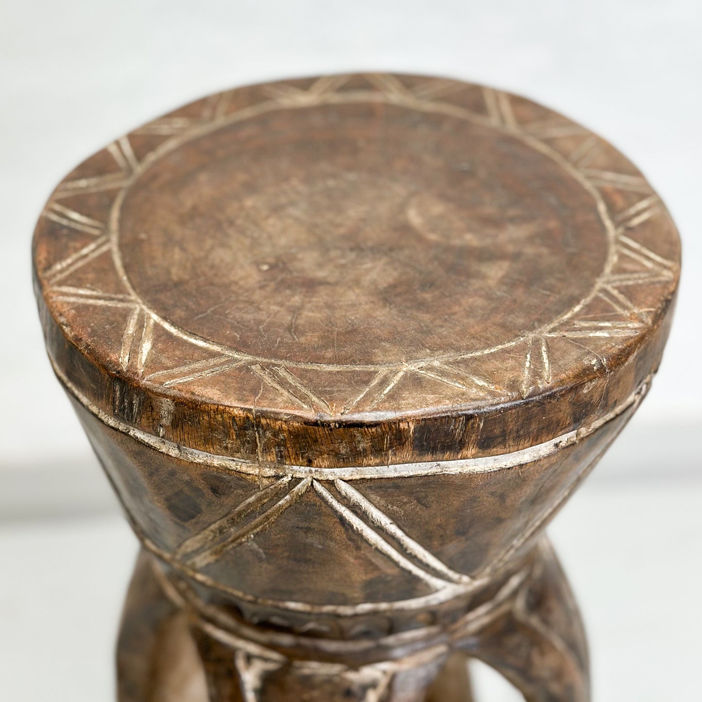 Vintage Baule Stool with Hollow - Ivory Coast
