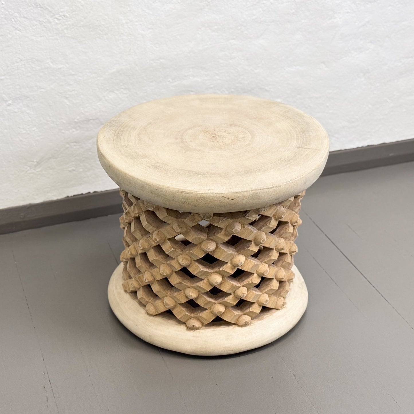 Flat Top Natural Bamileke Stool - Cameroon