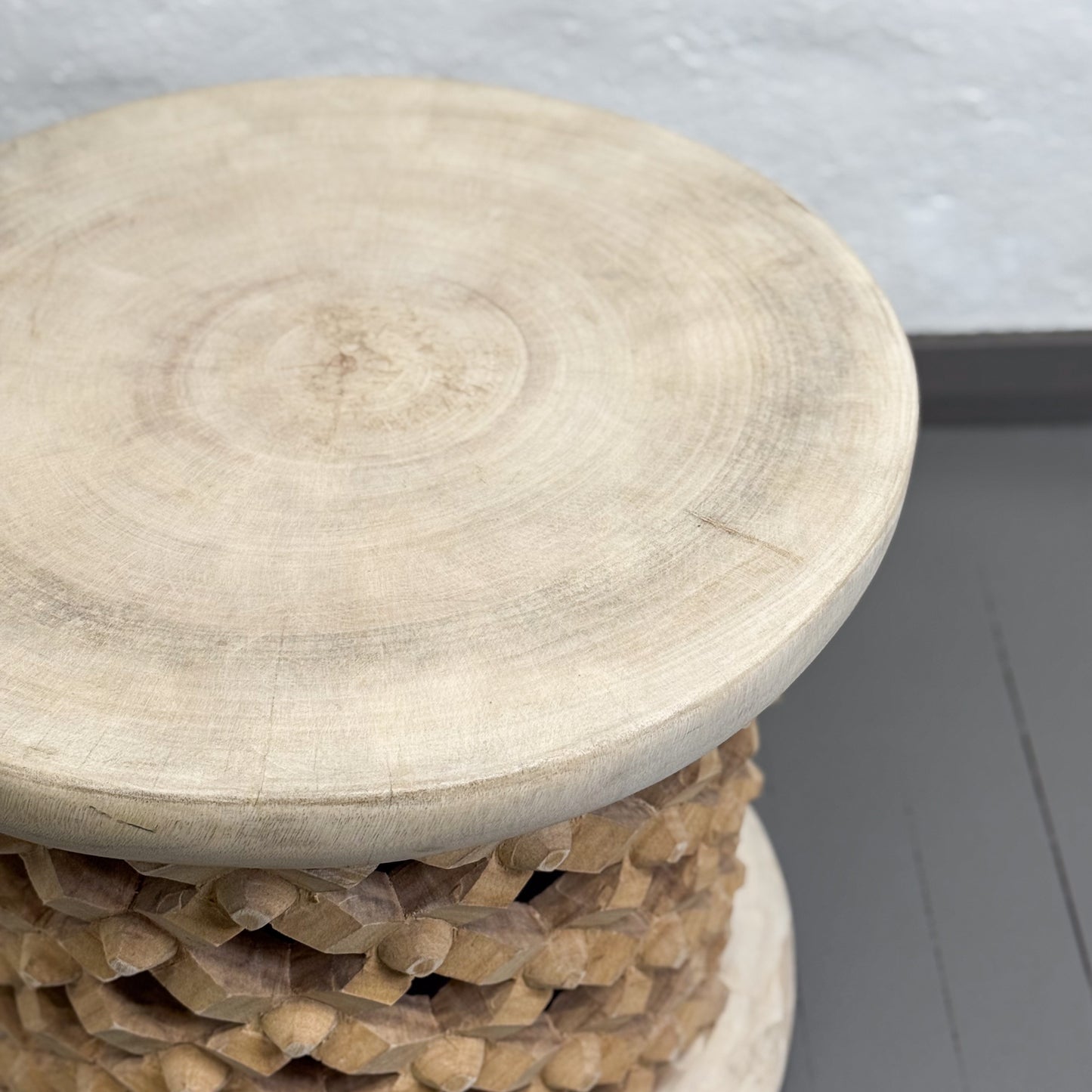 Flat Top Natural Bamileke Stool - Cameroon