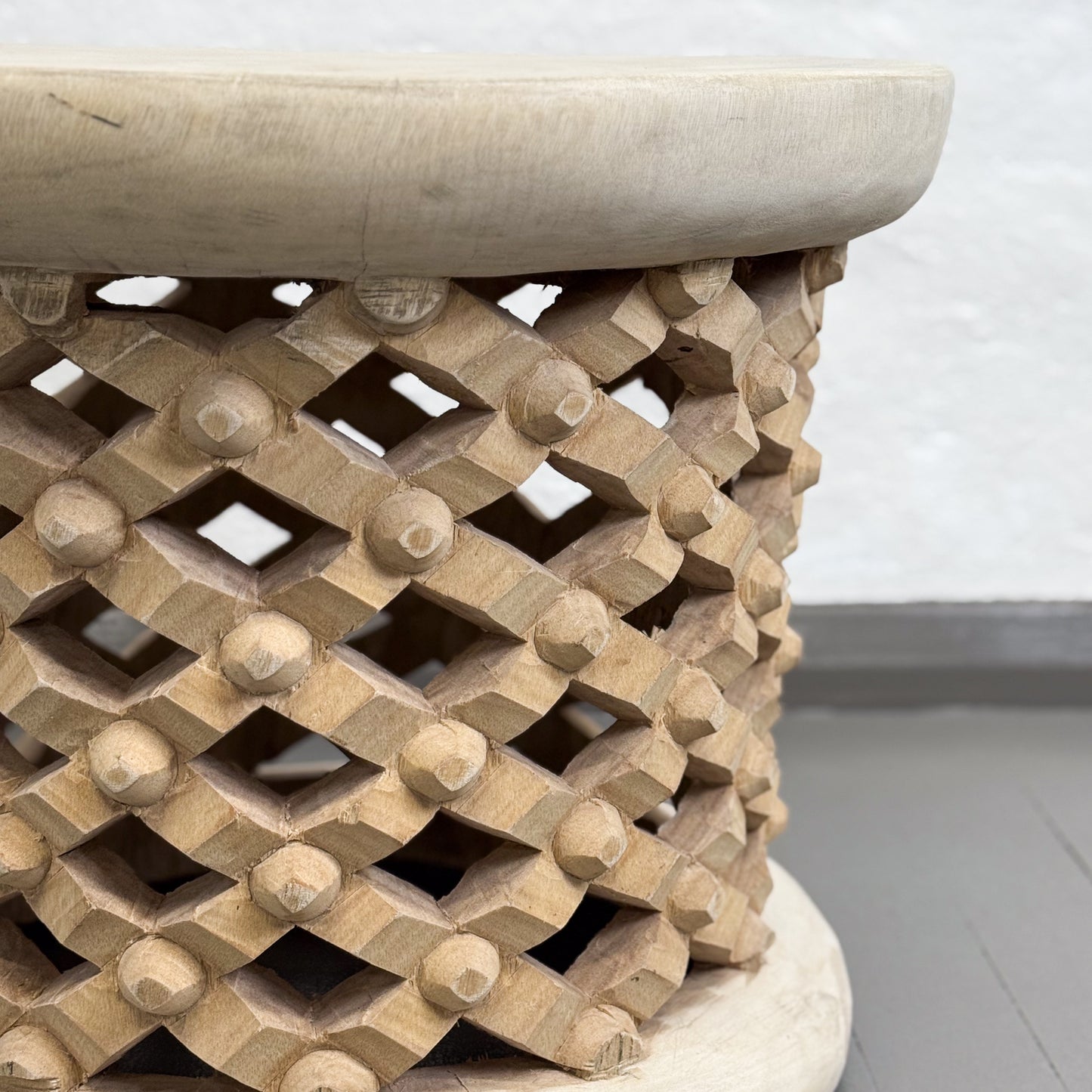 Flat Top Natural Bamileke Stool - Cameroon