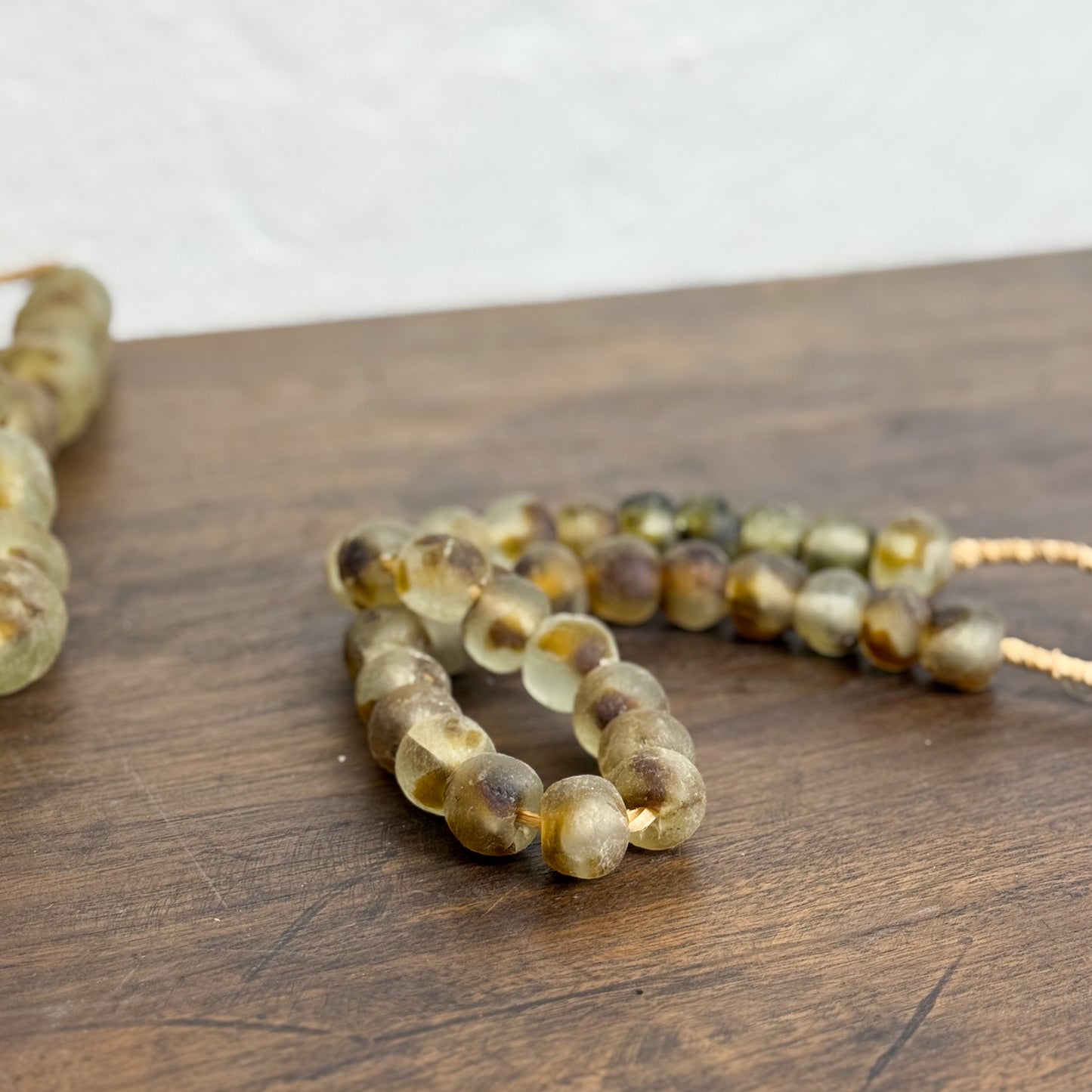 Mottled Brown Glass Beads - Ghana