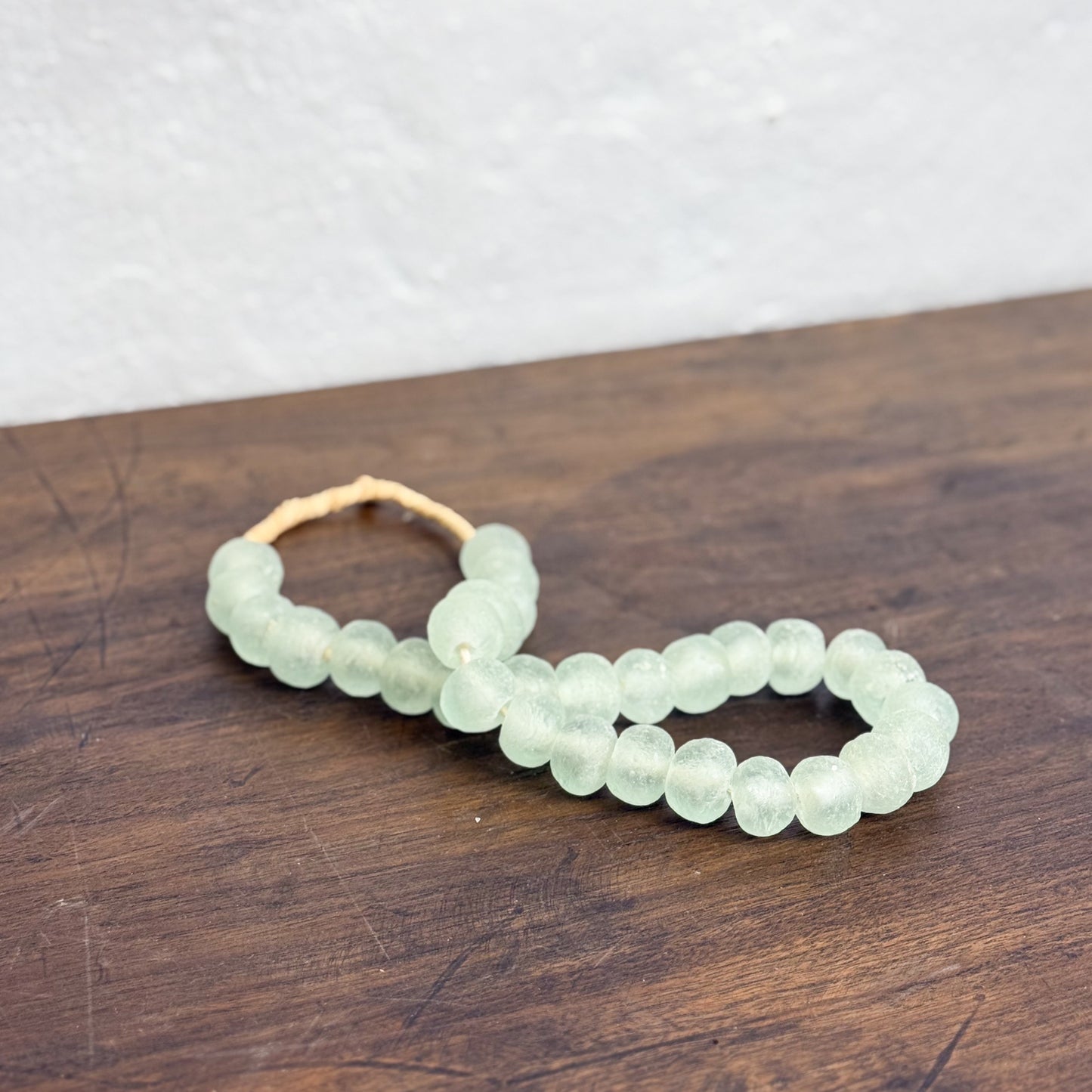 Mint Green Glass Beads - Ghana