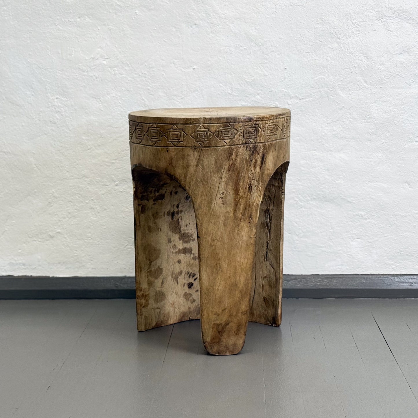 Carved Timber Side Table - Cameroon