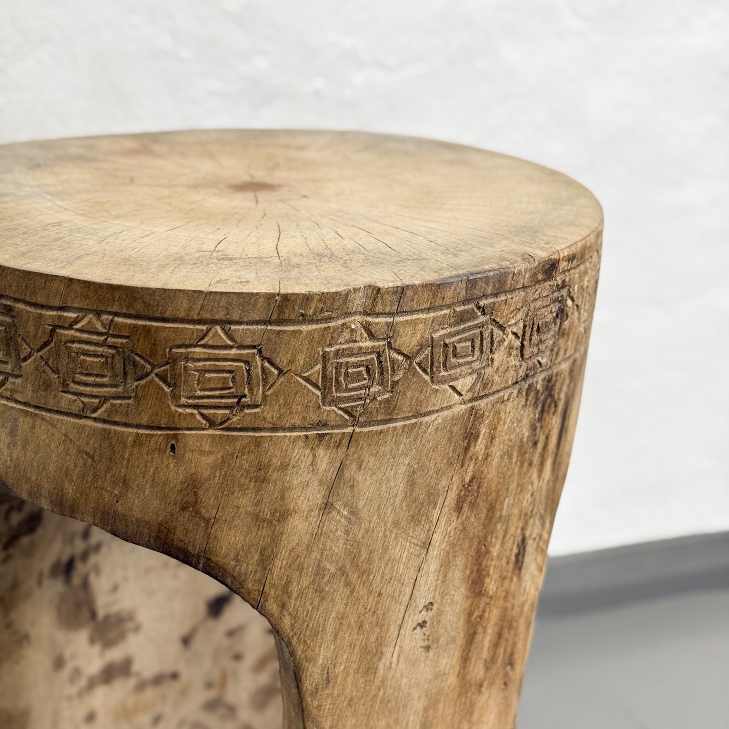 Carved Timber Side Table - Cameroon