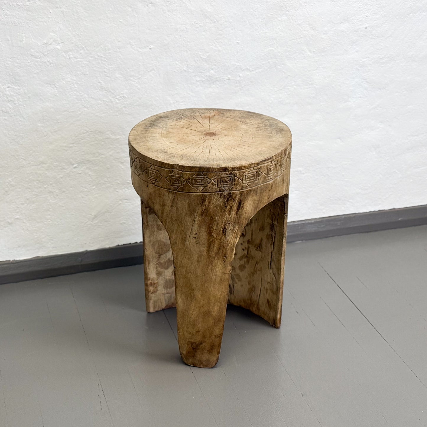 Carved Timber Side Table - Cameroon