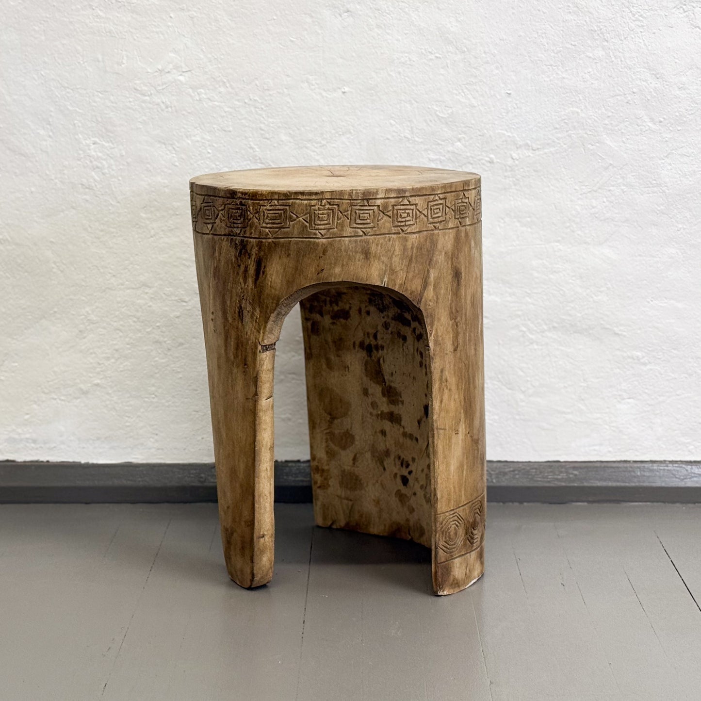 Carved Timber Side Table - Cameroon