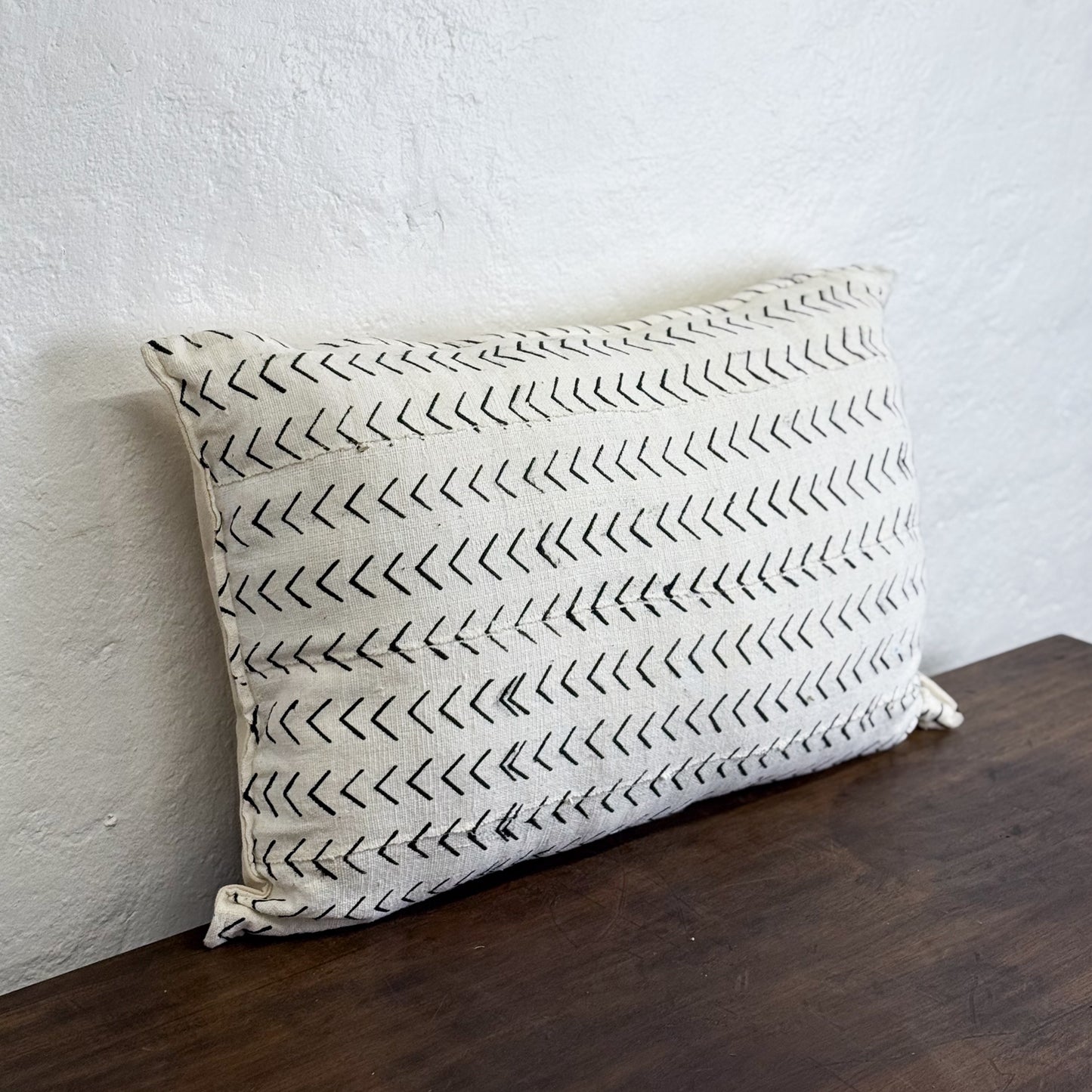 White Mud Cloth Cushion - Mali