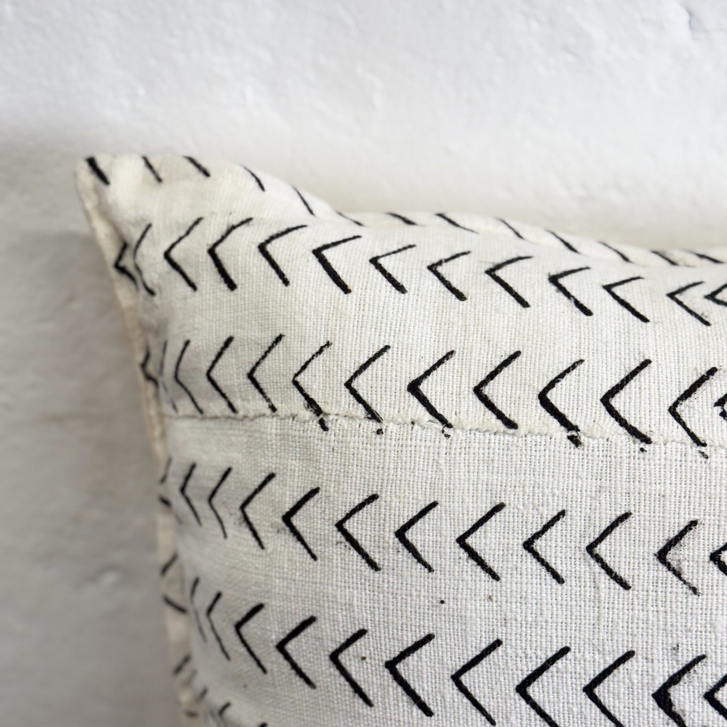 White Mud Cloth Cushion - Mali