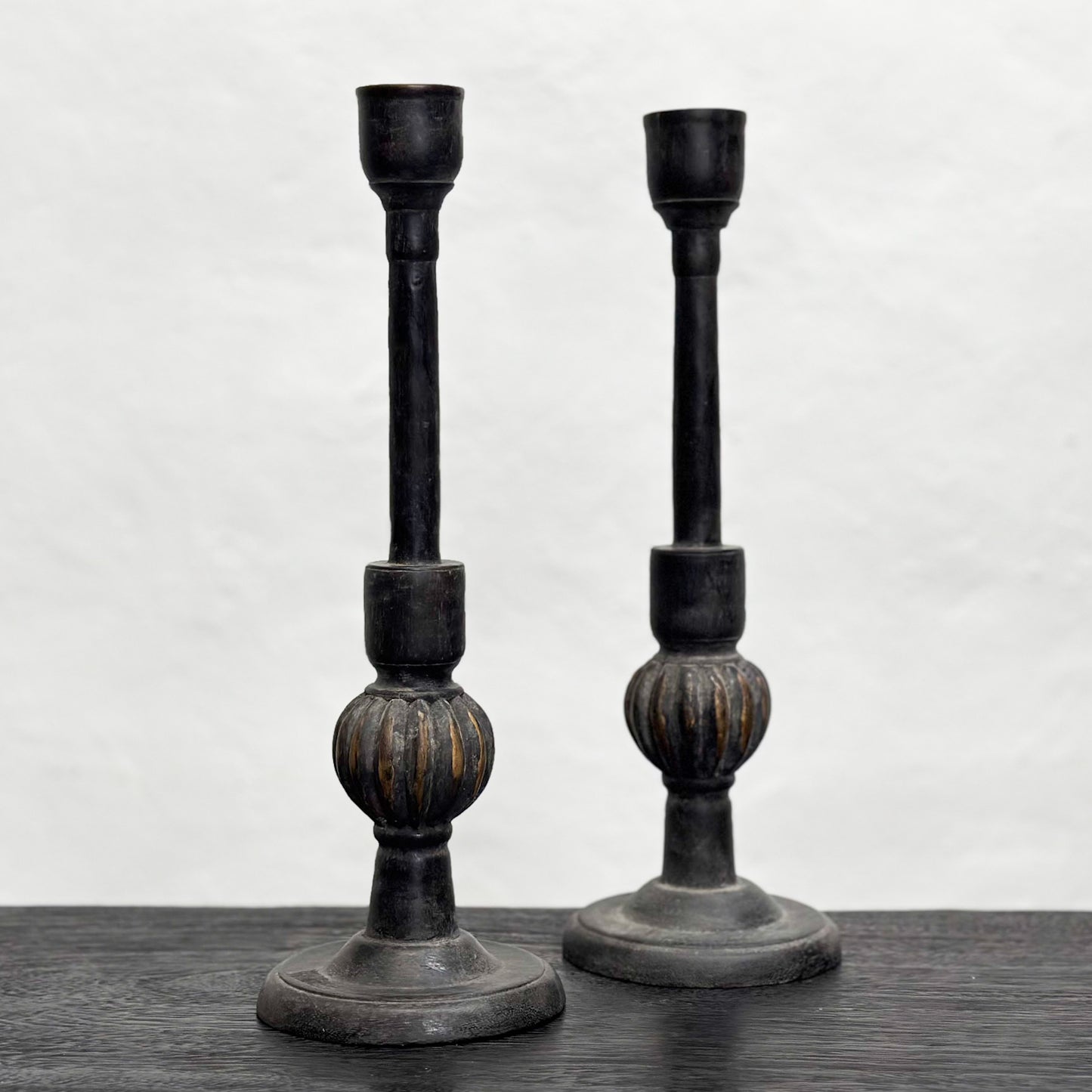 Carved Timber Candle Stick