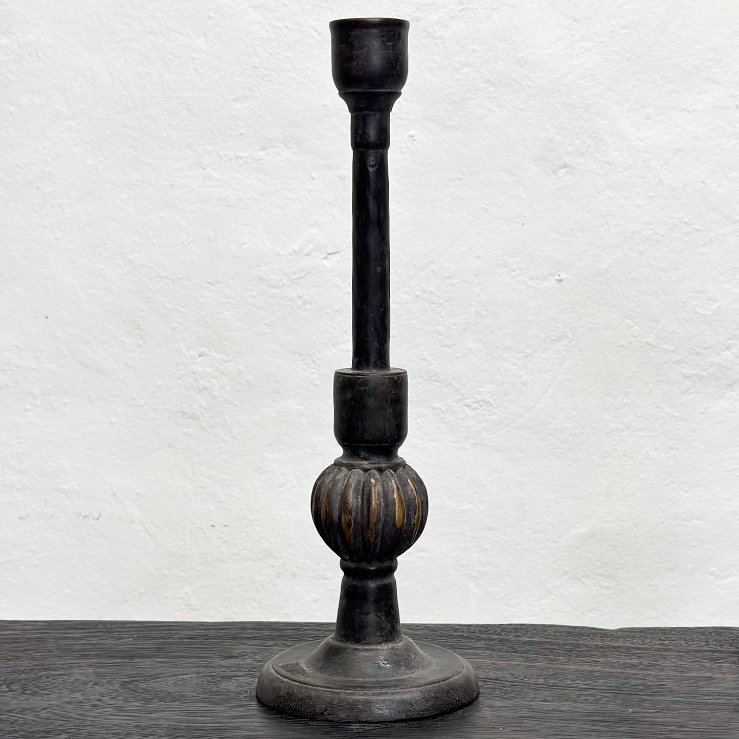 Carved Timber Candle Stick