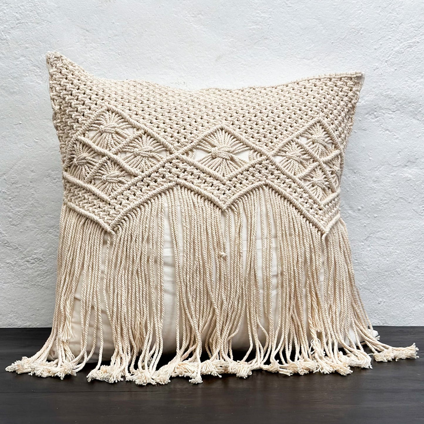 Fringe Front Macrame Cushion