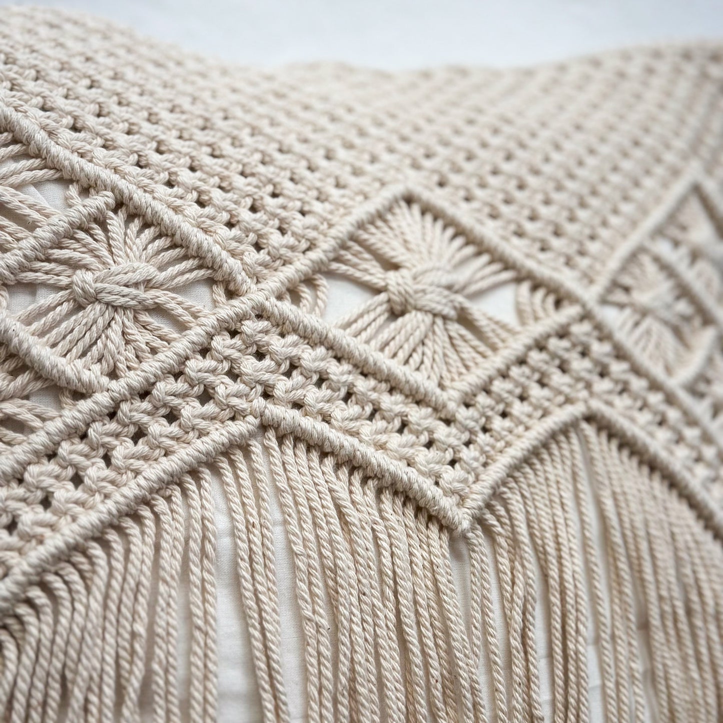 Fringe Front Macrame Cushion