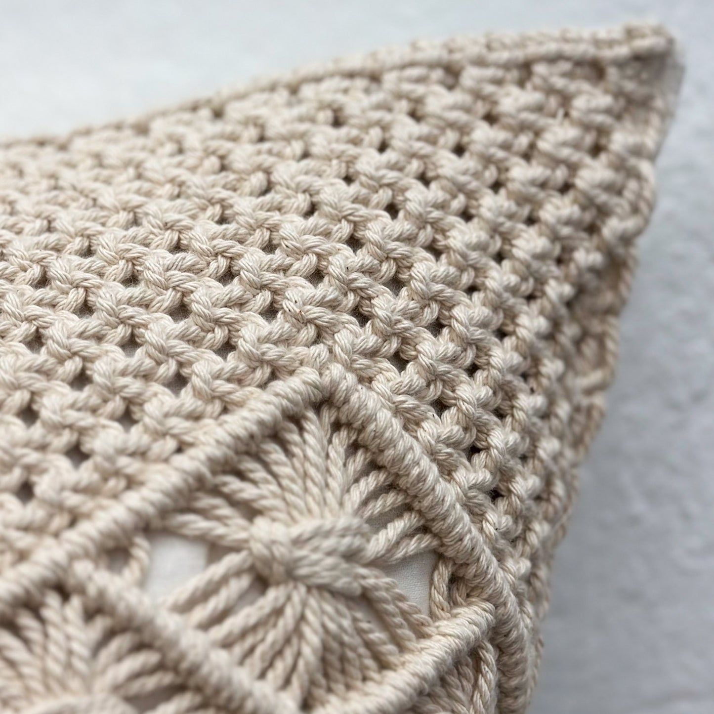 Fringe Front Macrame Cushion