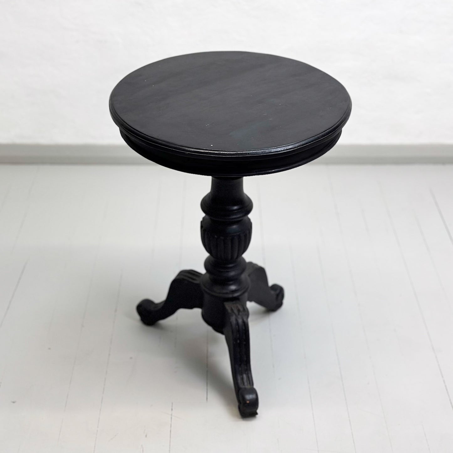 Round Vintage Teak Pedestal Table