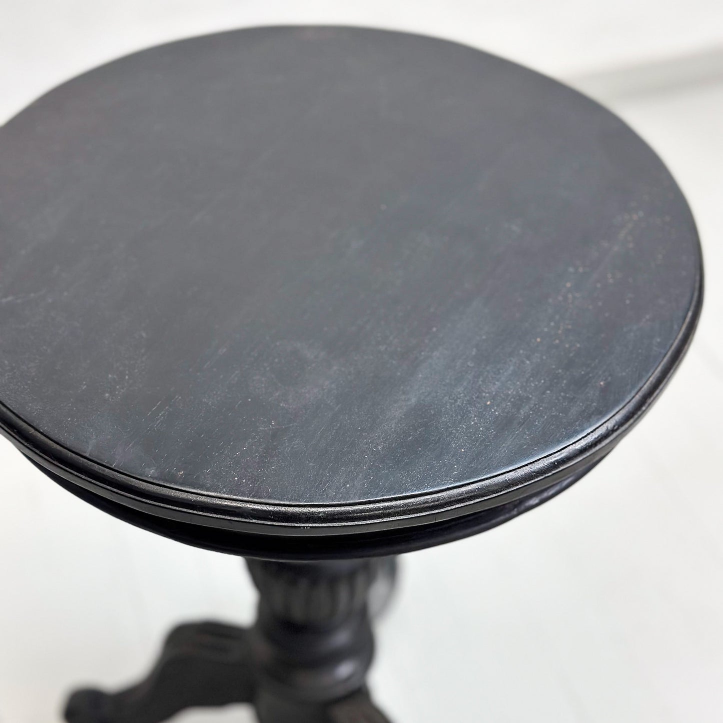 Round Vintage Teak Pedestal Table