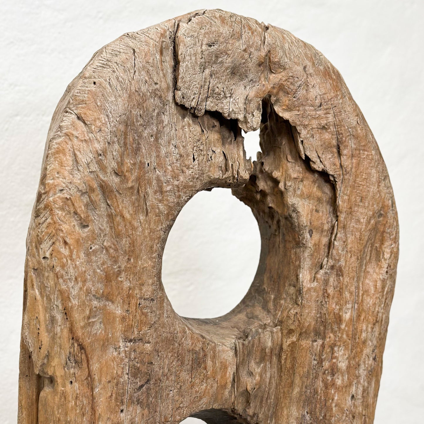 Teak Lesung Sculpture on Stand