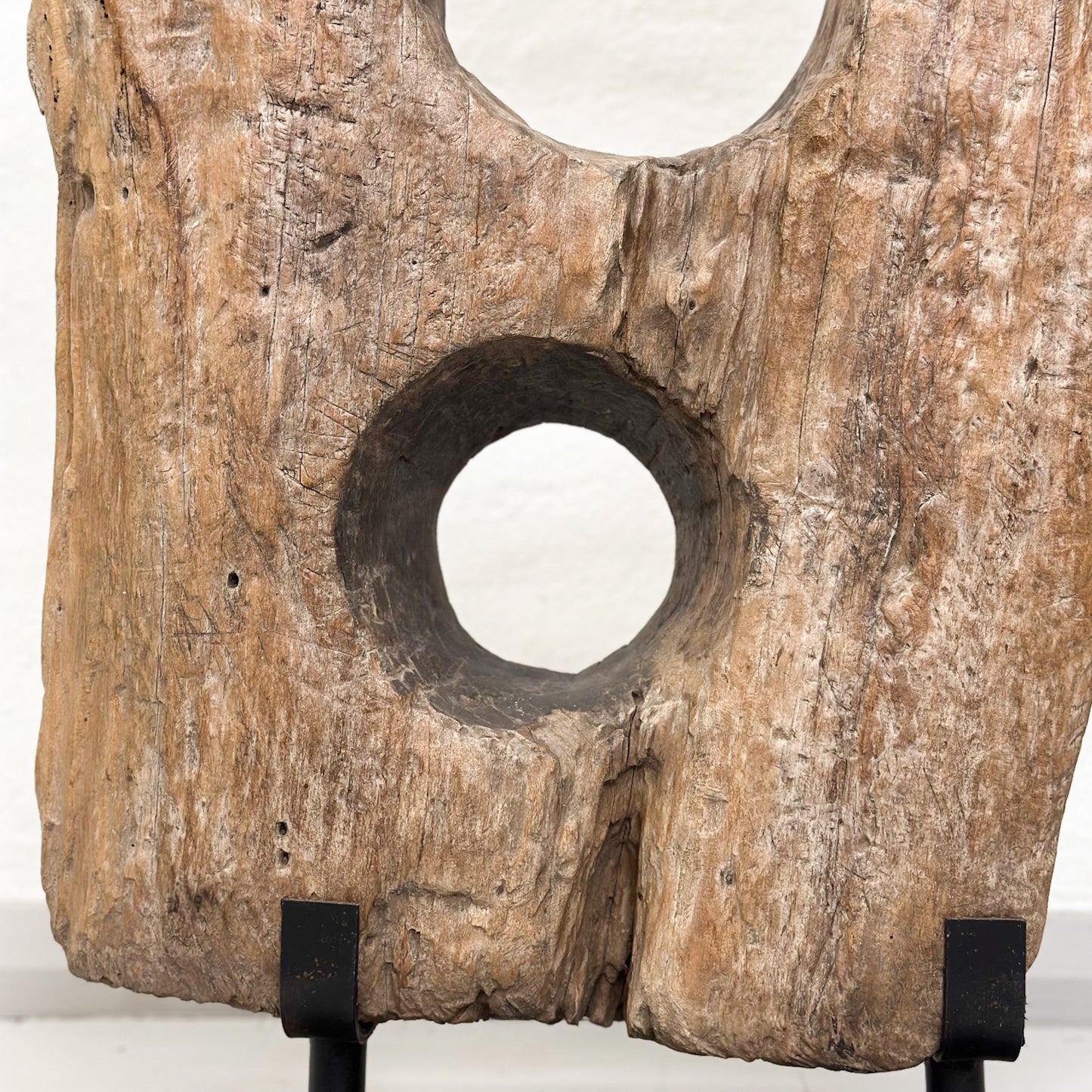 Teak Lesung Sculpture on Stand