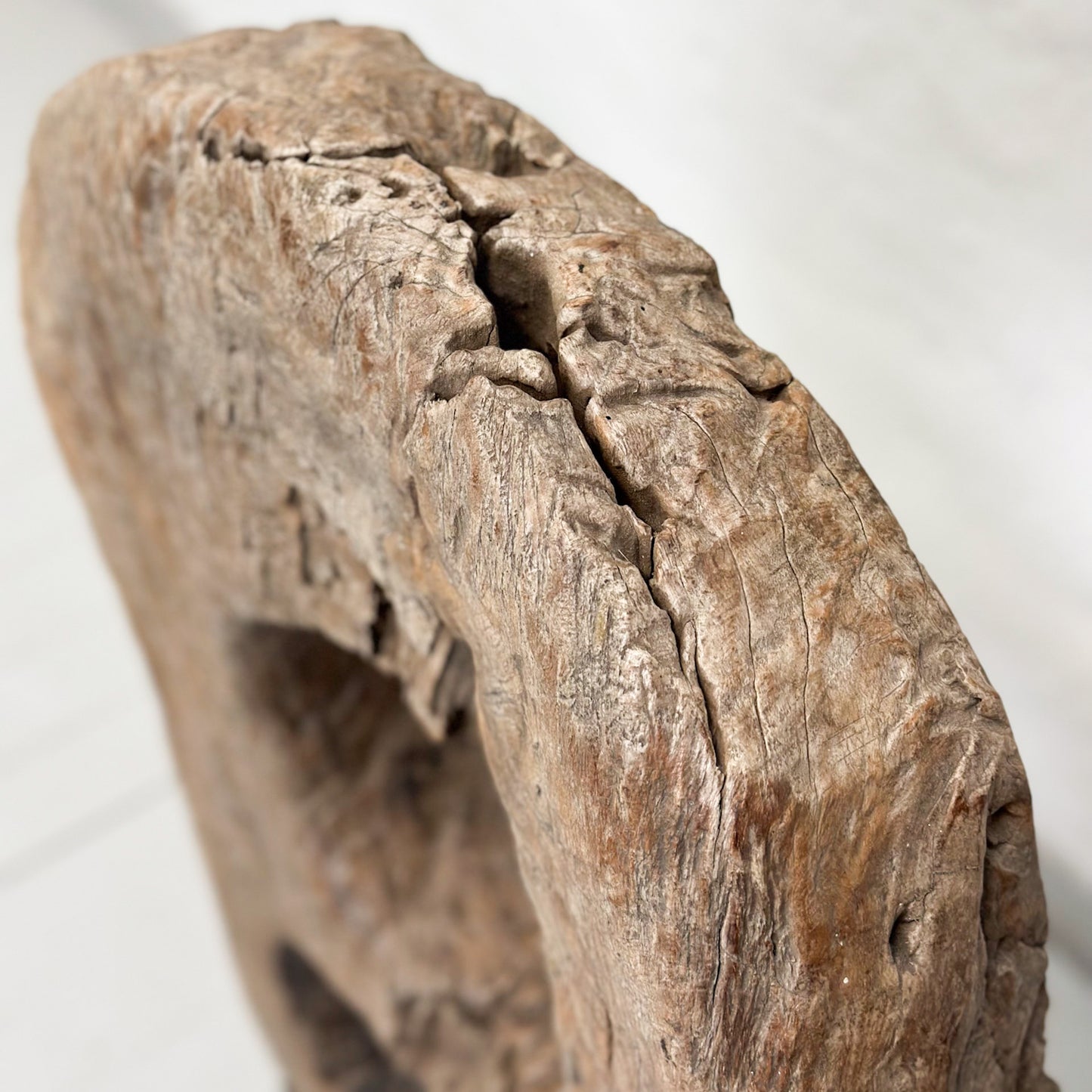 Teak Lesung Sculpture on Stand
