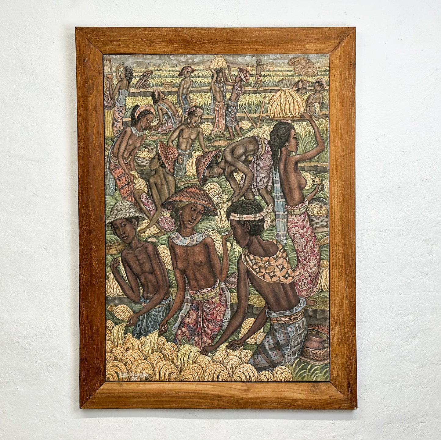 Balinese Life Stretched Canvas Painting