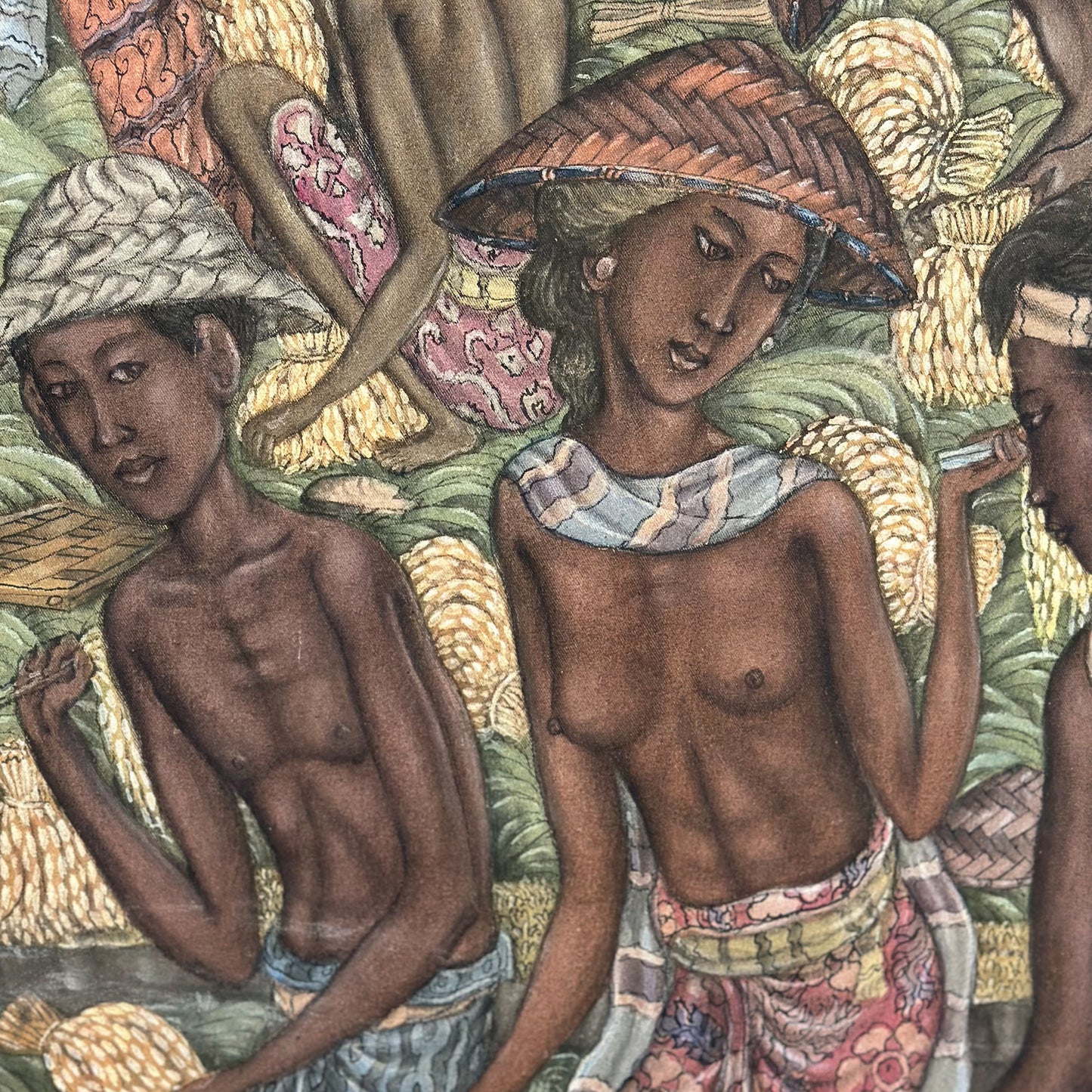 Balinese Life Stretched Canvas Painting