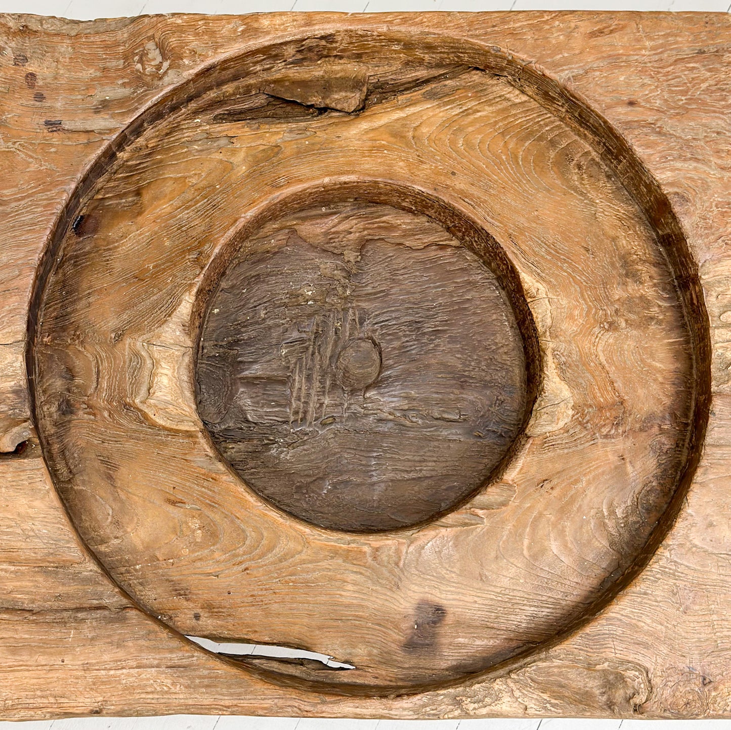 Rustic Vintage Teak Grinder Coffee Table