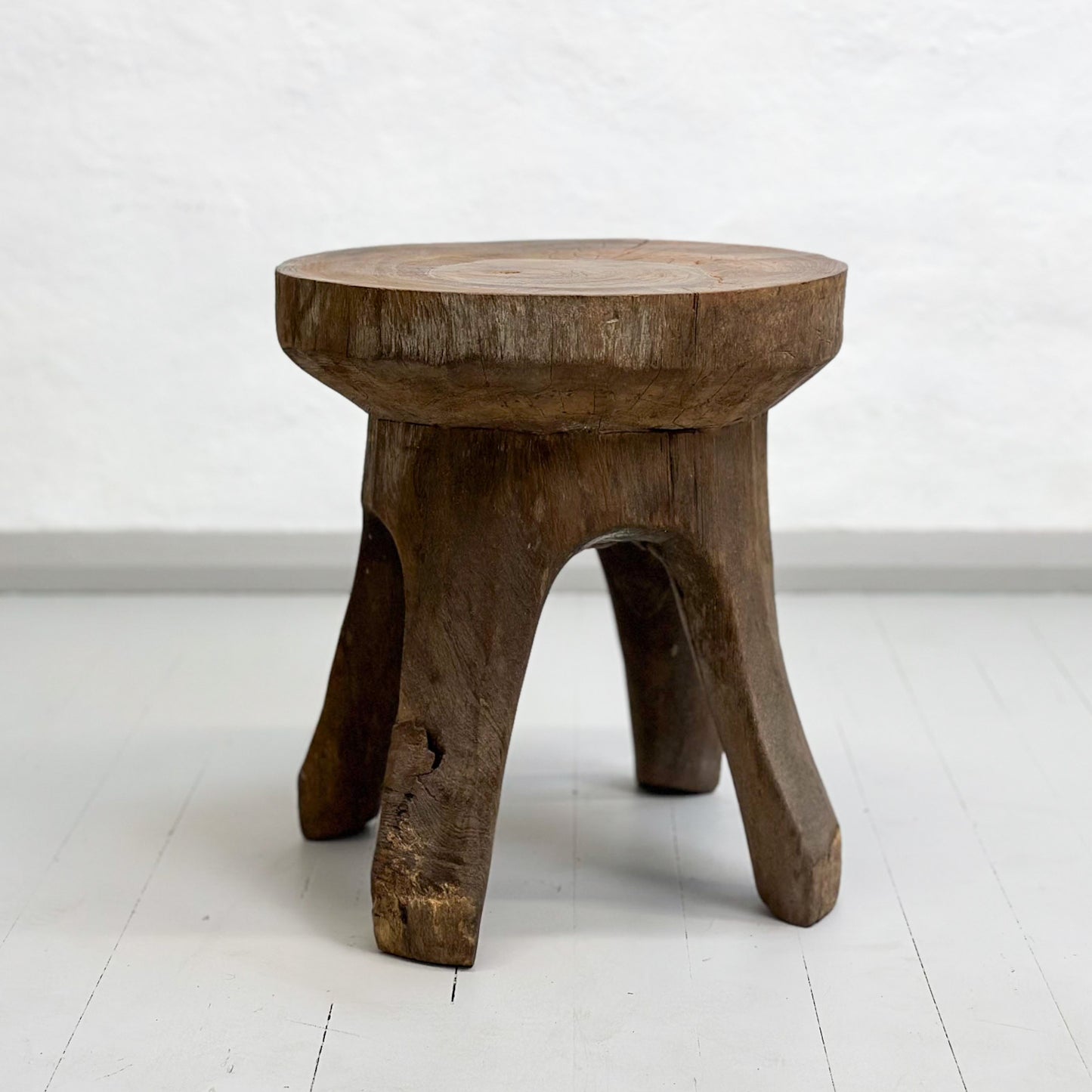 Lesung Carved Teak Stool