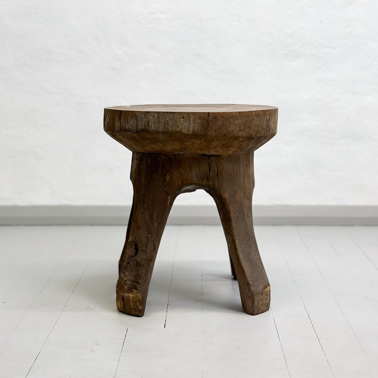 Lesung Carved Teak Stool