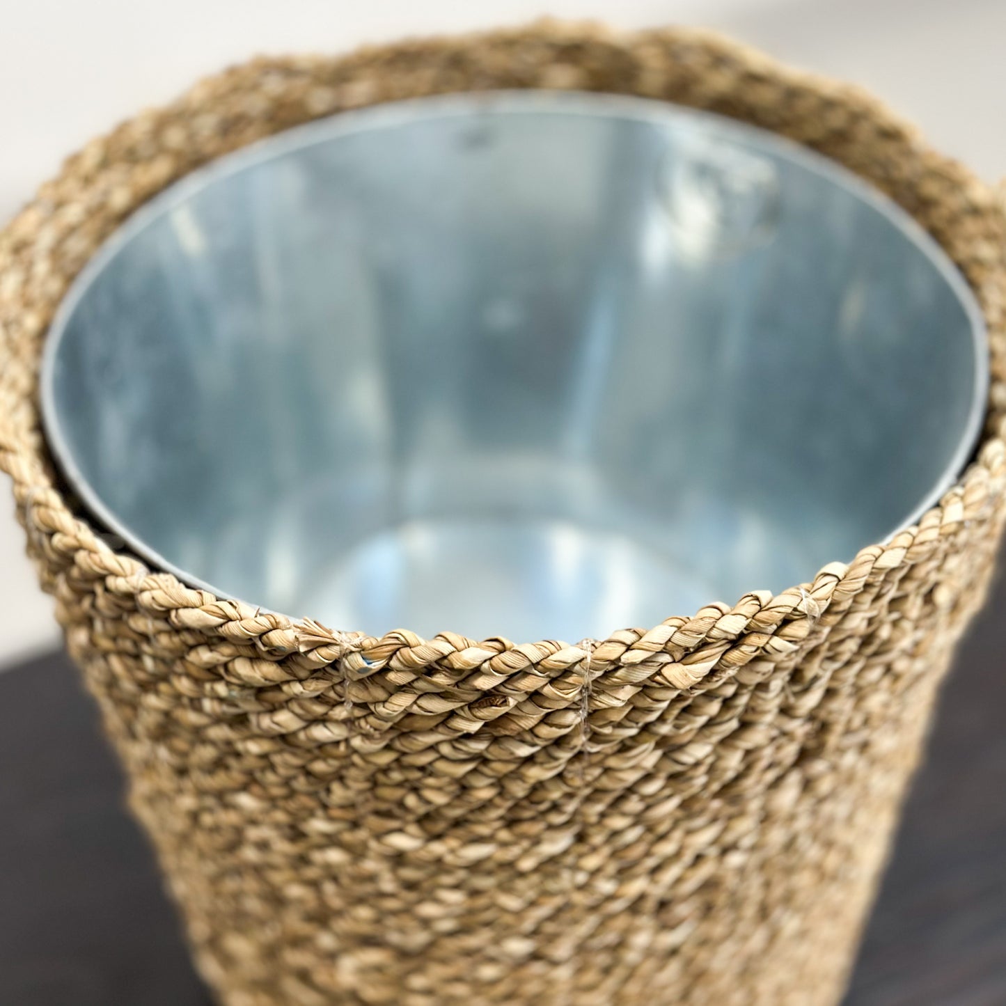 Round Tapered Seagrass Bin Basket with Insert