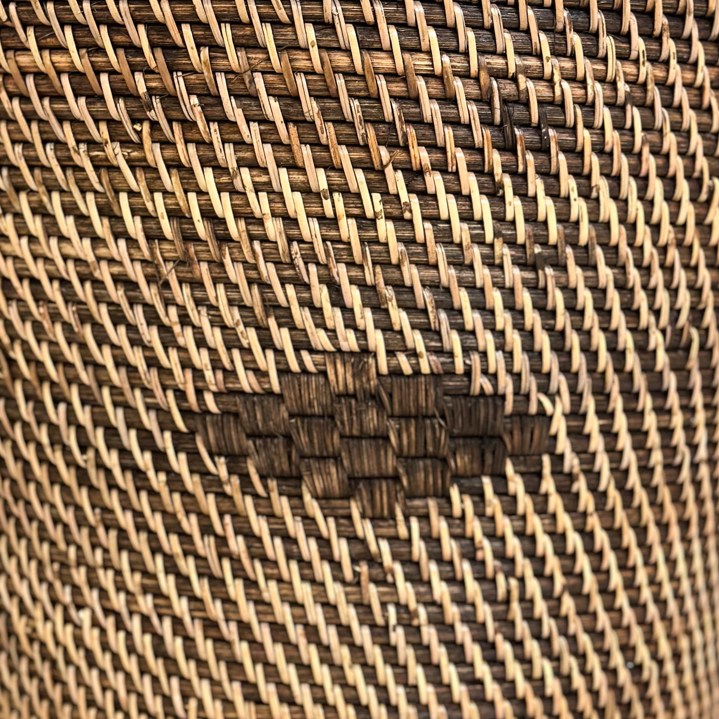 Rattan Urn Form Basket with Lid