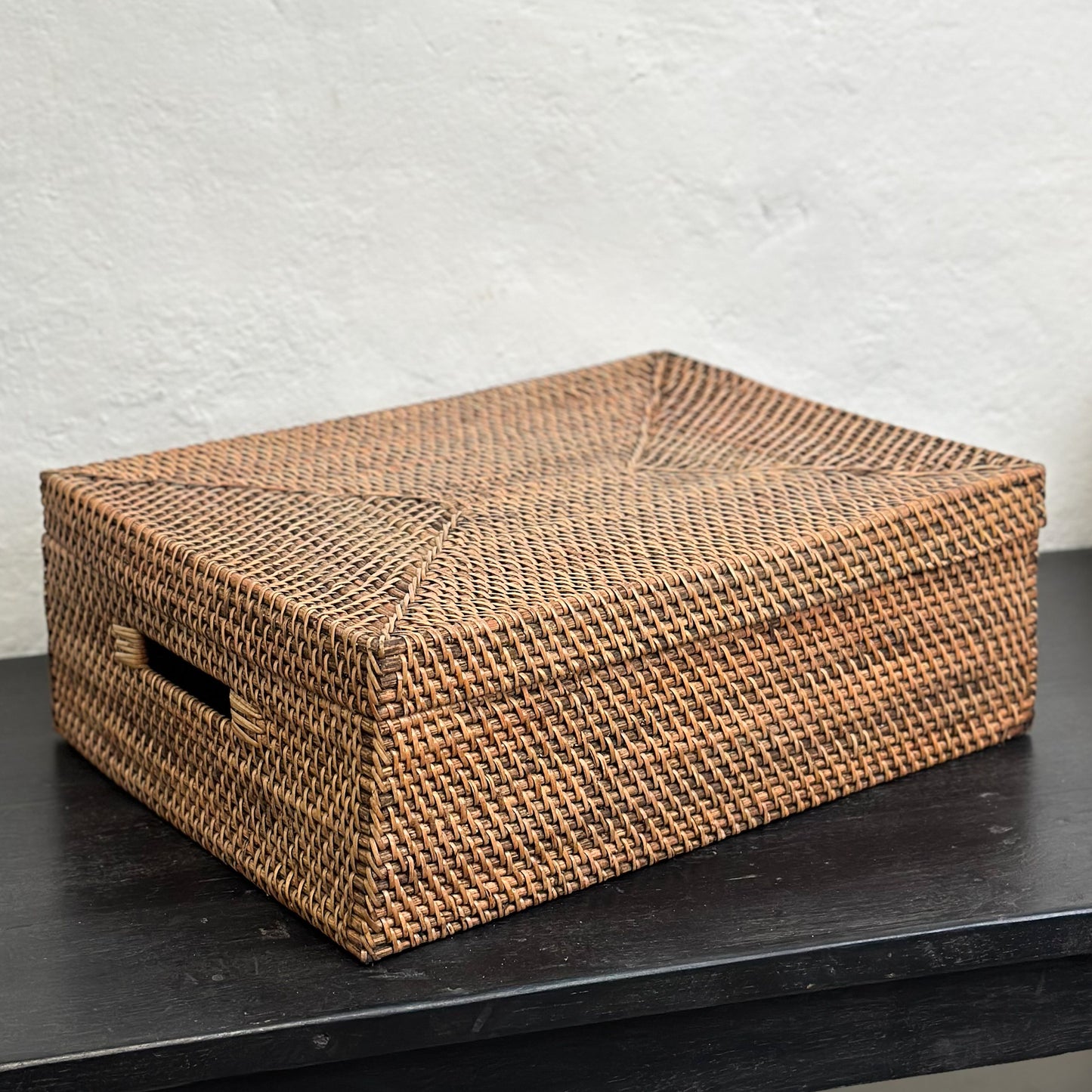 Rectangular Rattan Storage Box with Lid