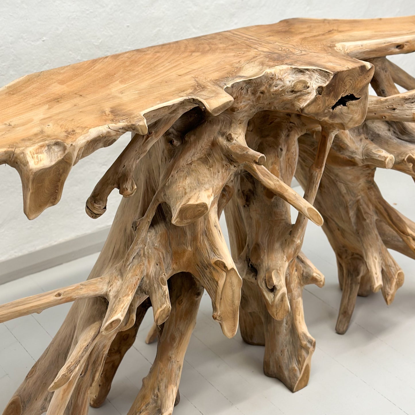 Natural Teak Root Console Table