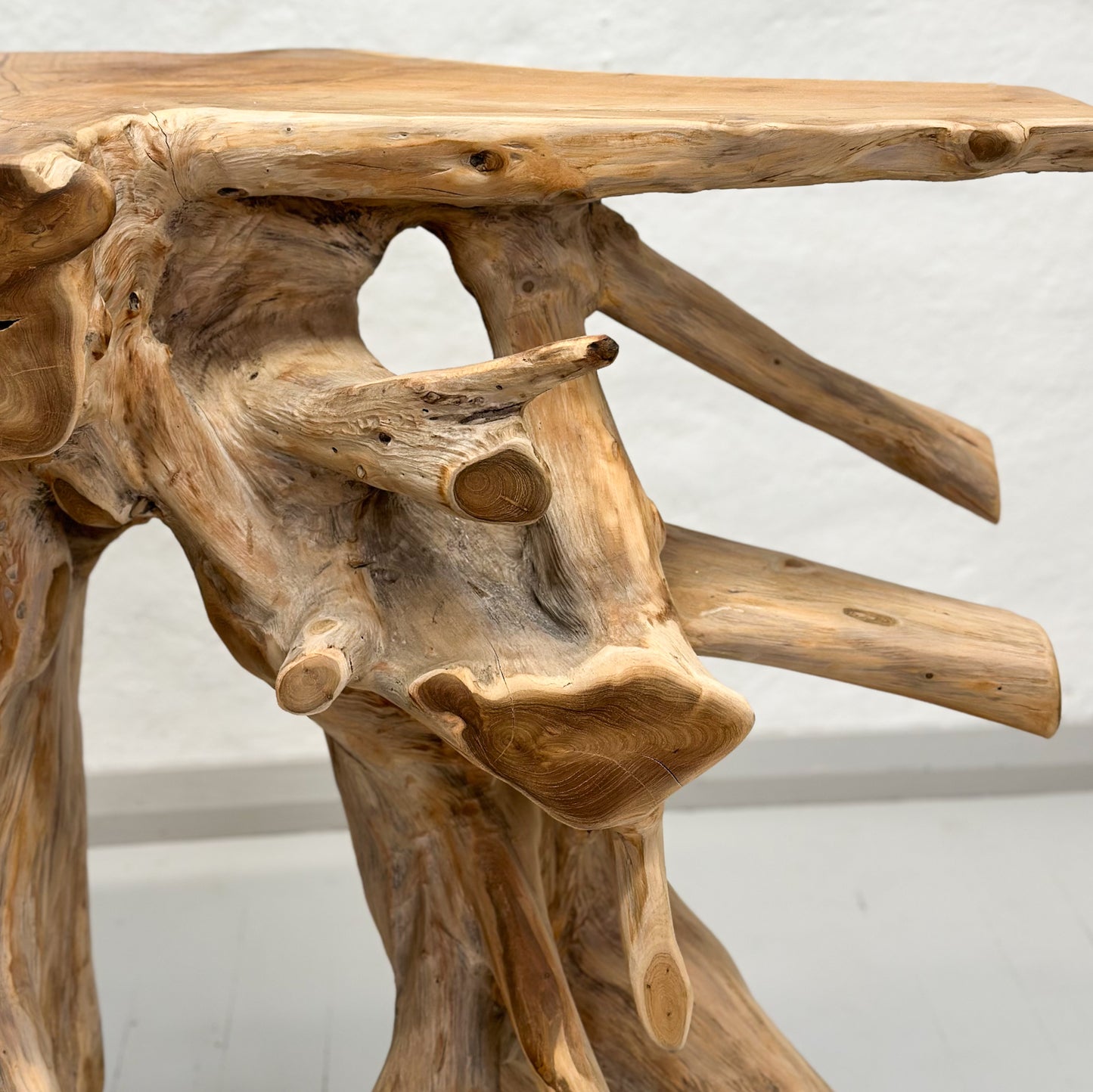 Natural Teak Root Console Table