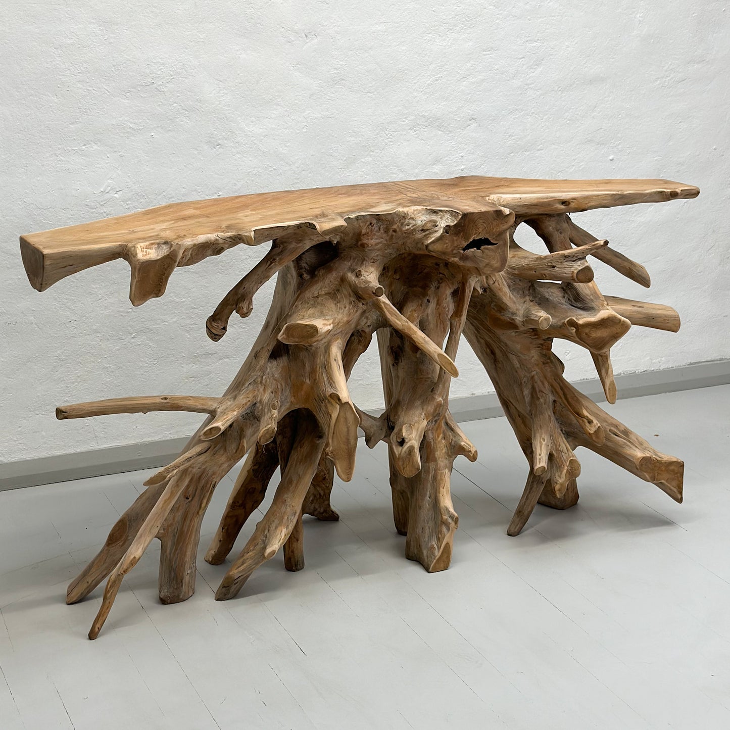 Natural Teak Root Console Table