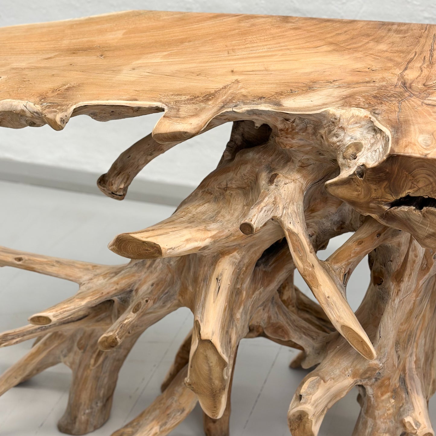 Natural Teak Root Console Table