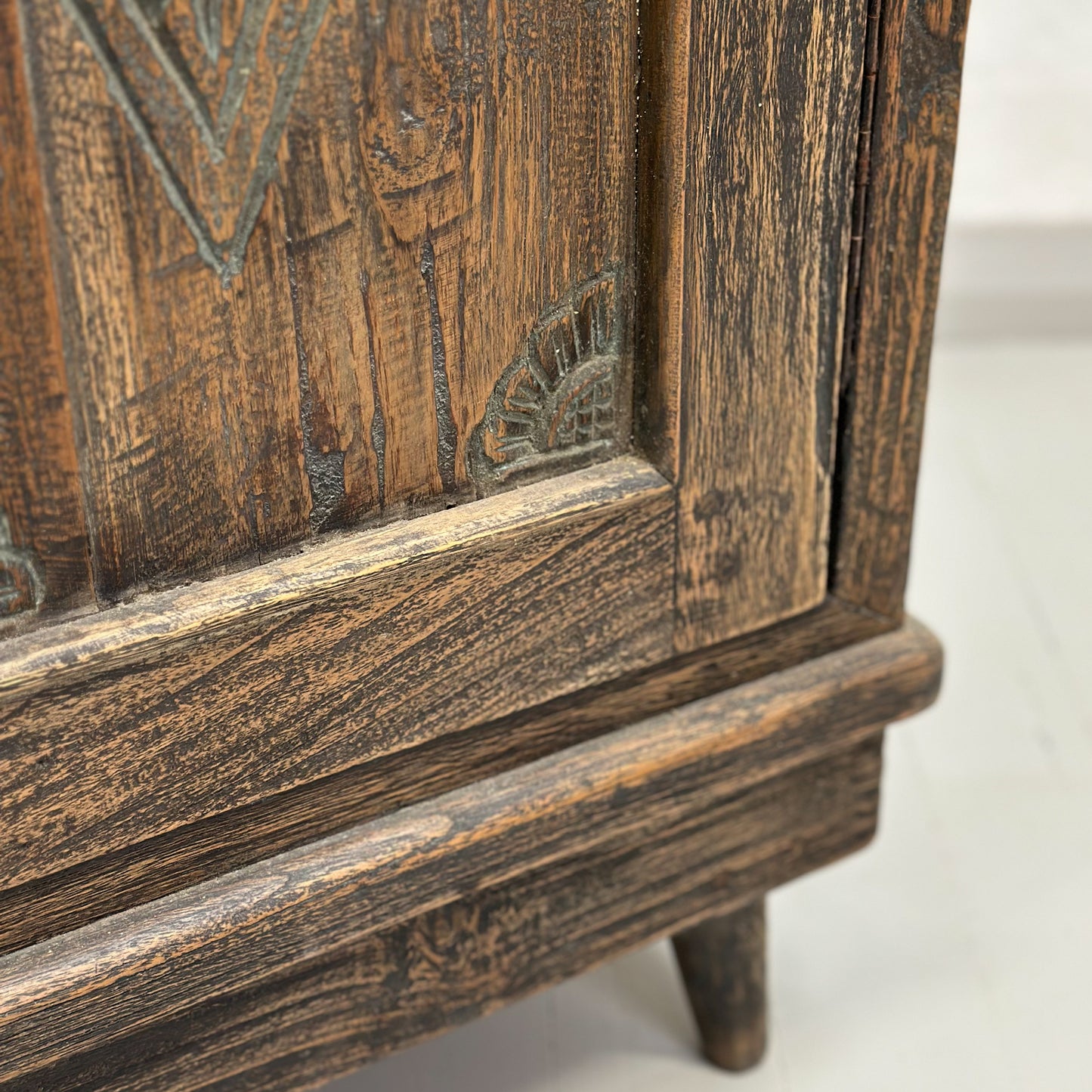 Narrow Carved Javanese Cabinet