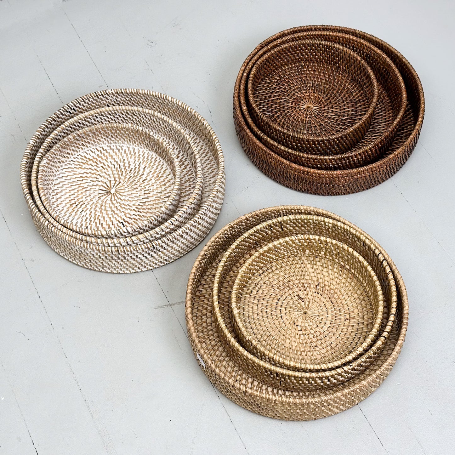 Simple Round Rattan Tray