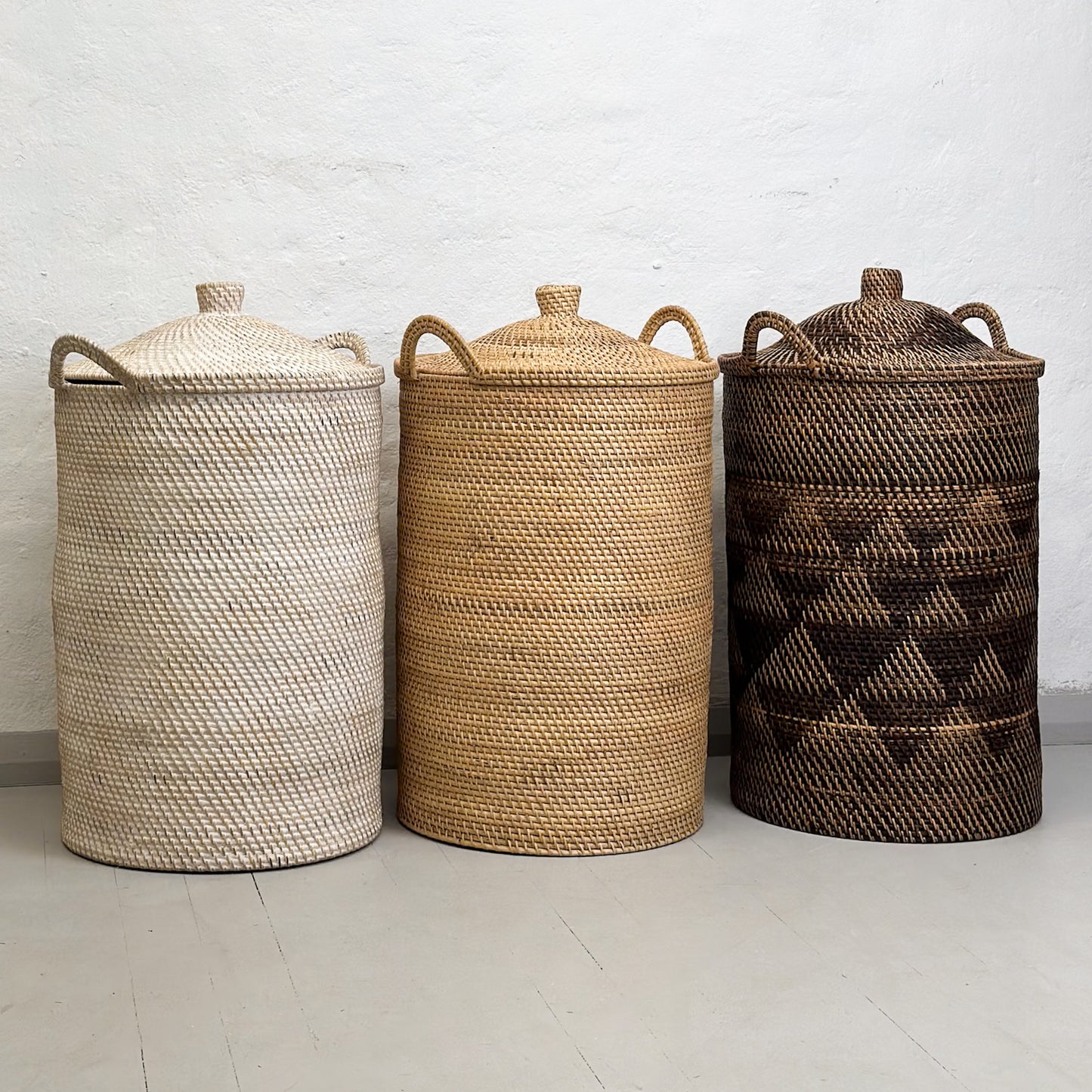 Large Rattan Laundry Hamper with Handles