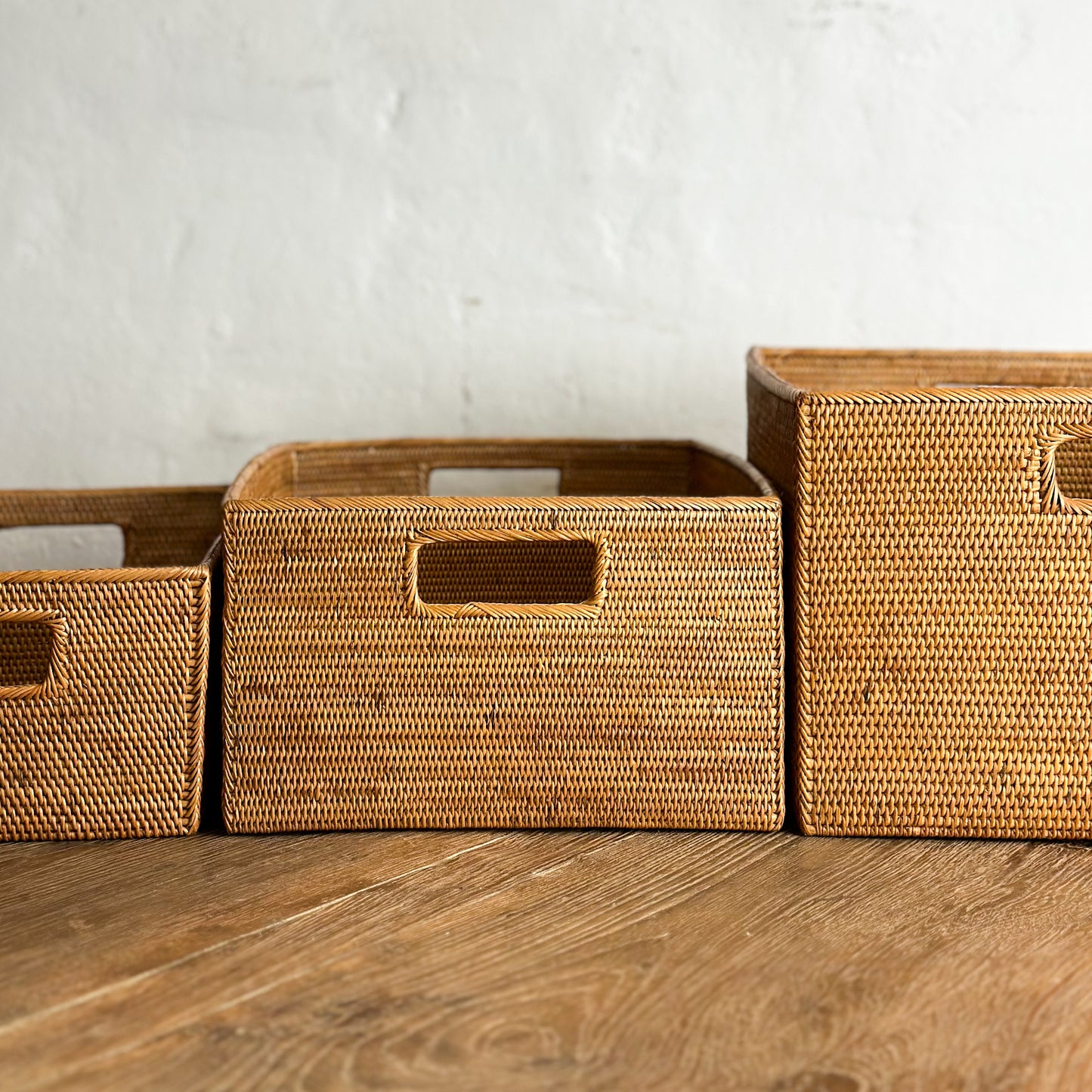 Rectangular Atta Basket with Inset Handles