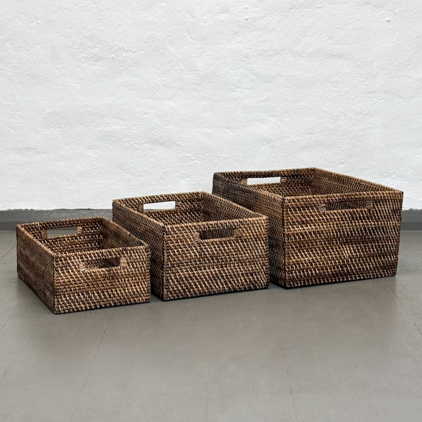 Dark Brown Rattan Storage Basket
