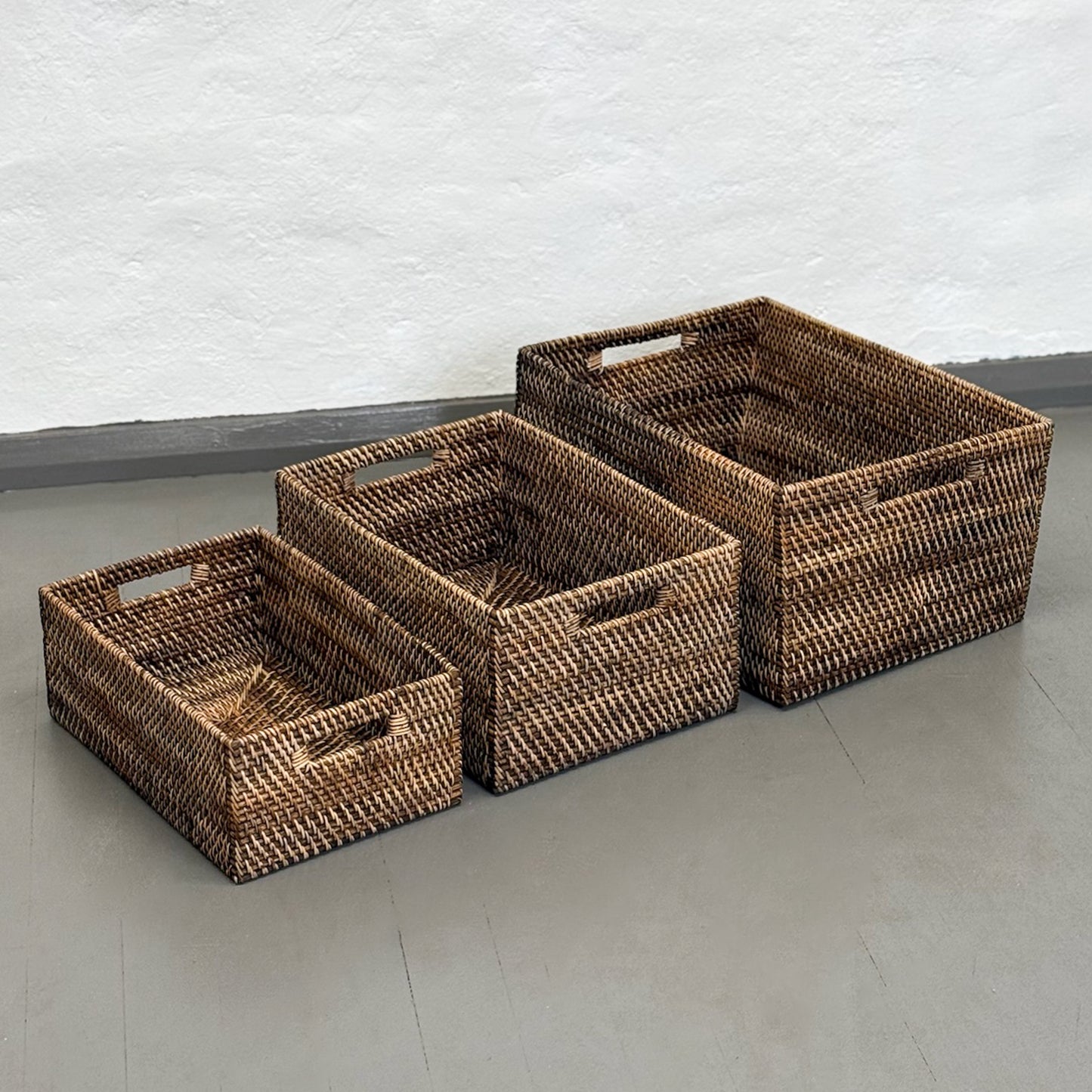 Dark Brown Rattan Storage Basket