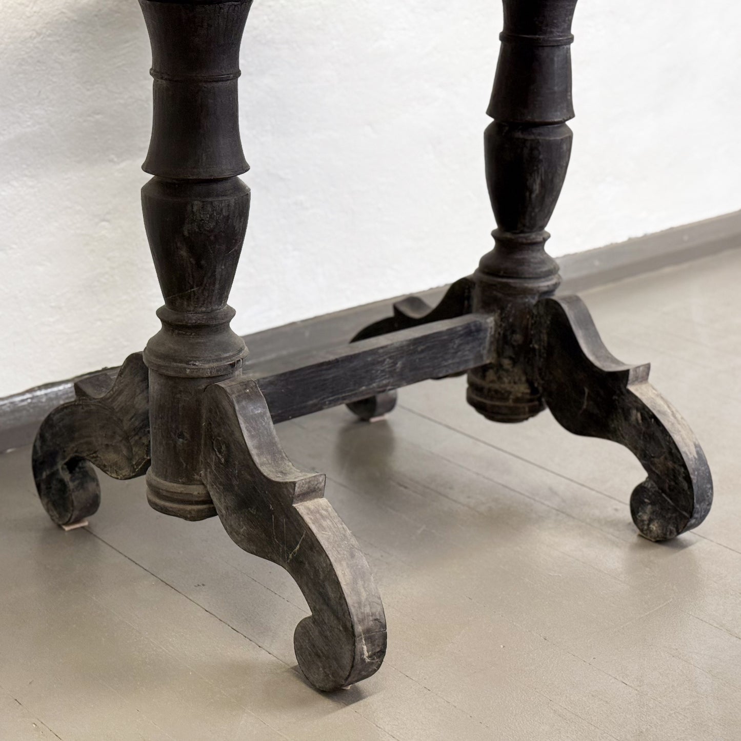 Oval Teak Double Pedestal Table