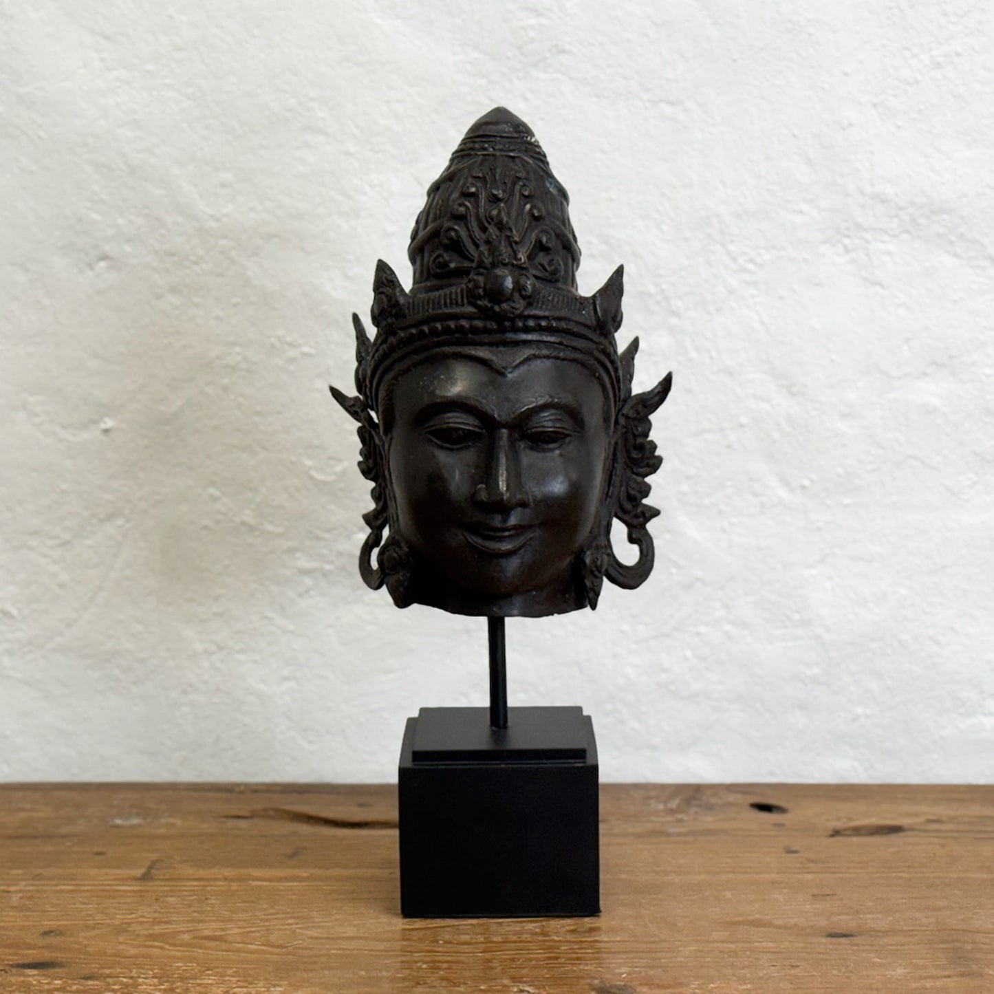 Bronze Buddha Head on Stand