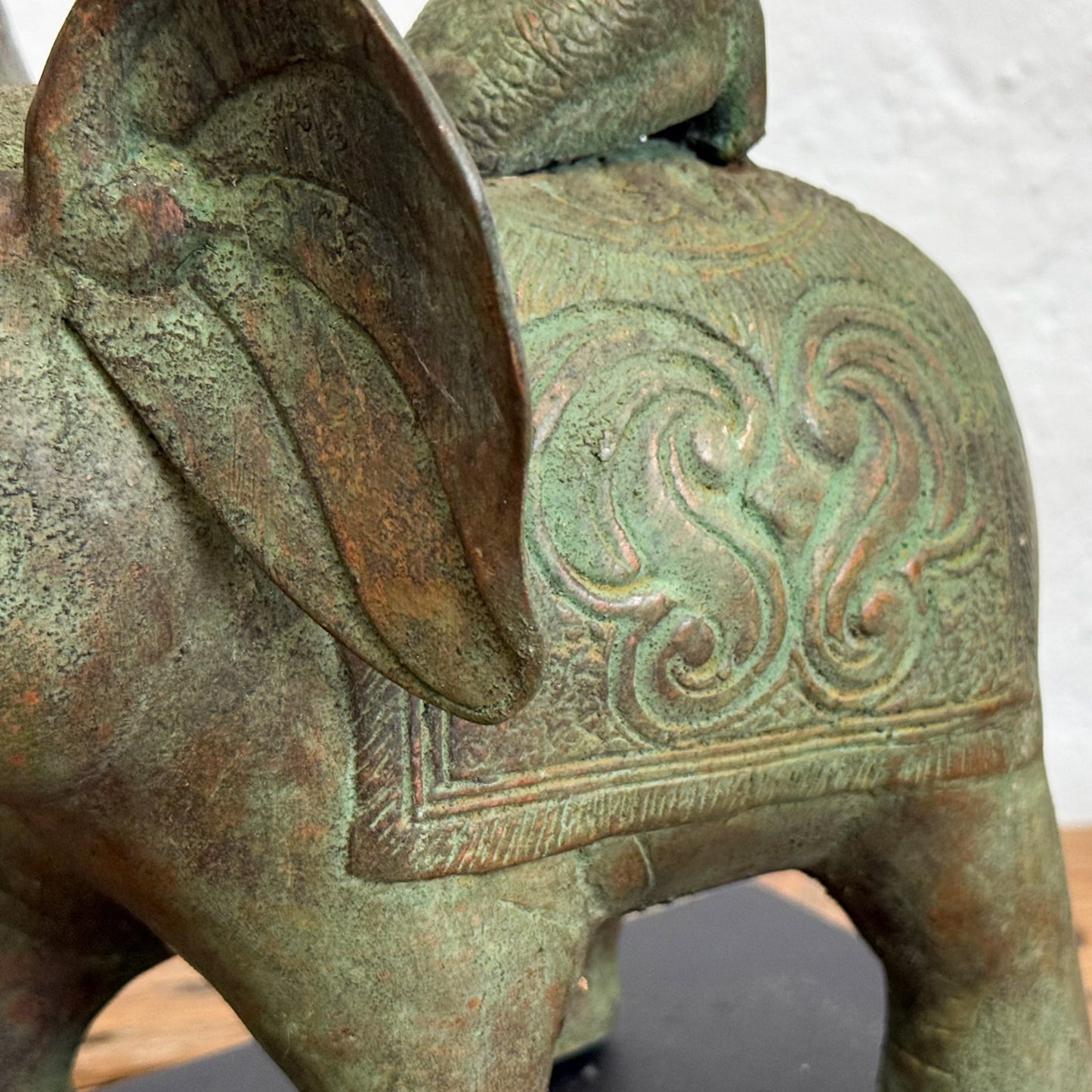 Bronze Elephant with Rider