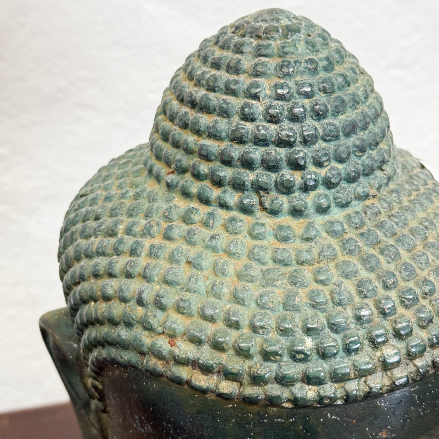 Bronze Buddha Head on Stand